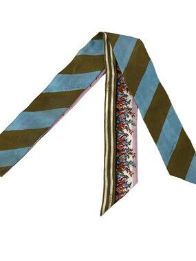 FENDI - Light Blue Pink Multi Silk Scarf